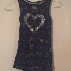 A blue justice tank top